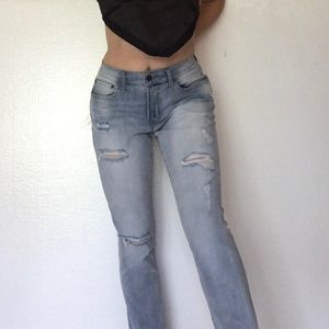 Aeropostale grunge distressed low-rise jeans